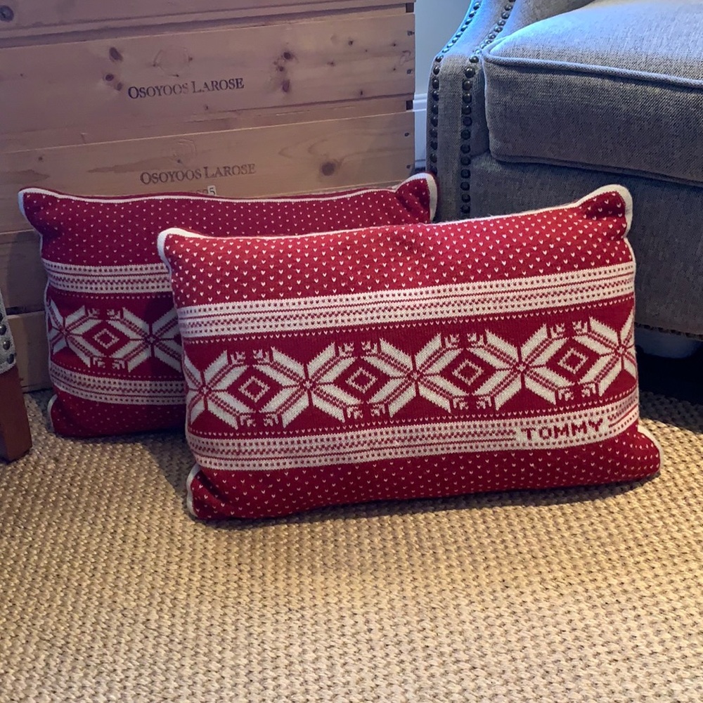 Festive Tommy Hilfiger Cushions - Price for the pair.